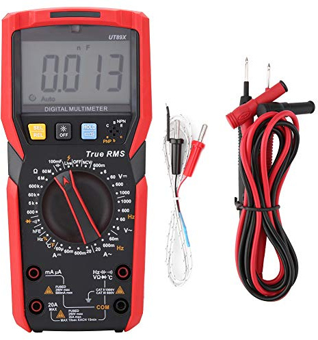 Multimètre Numérique UT89X, Mesure NCV, Tension 1000V, Courant 20A, Température - Mesure RMS Véritable, Grand Condensateur 100mF, Éclairage Intégré pour Travaux dans l'Obscurité (UT89X)