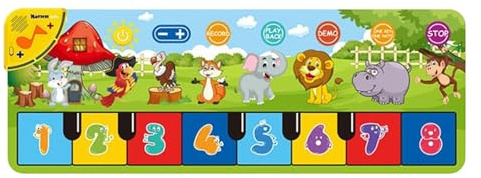 Tmboryuu Krabbelaktivität, Musikmatte für Babys, weicher Boden, Musikinstrument, Klavierunterlage, sensorische und auditive Fähigkeiten, Spielzeug, interaktives Kleinkind Klavierboden