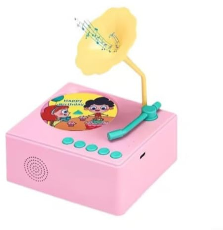 Wodsty Giocattolo educativo per bambini, grammofono con 96 carte, scatola musicale interattiva in ABS per la promozione precoce, dispositivo compatto per raccontare storie per ragazzi e ragazze 3-6