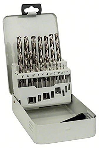 Bosch Accessories Professional 19tlg. Metallbohrer-Set HSS-G geschliffen Metallkassette, Durchmesser: 1.0 - 10.0