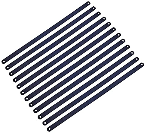 Amtech 12pc 12 Hacksaw Blades, 24 TPI Carbon Steel for Fast, Accurate Cutting of Metal and Plastic, Fits Most Large Hacksaw Frames