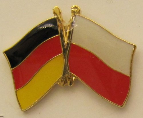 Polen / Deutschland Freundschafts Pin Anstecker Flagge Fahne Nationalflagge Doppelpin Flaggenpin Badge Button Flaggen Clip Anstecknadel