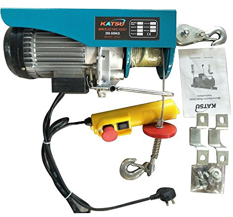 KATSU Palan électrique Ascenseur jusqu'à 500 kg Palan électrique aérien 220 V 18 M Palan électrique Télécommande Garage Auto Shop