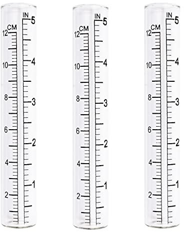 WANDIC Regenmesser 3er Set Glas Regenmesser Regenmesser Regenmesser für Garten oder Bauernhof, transparent