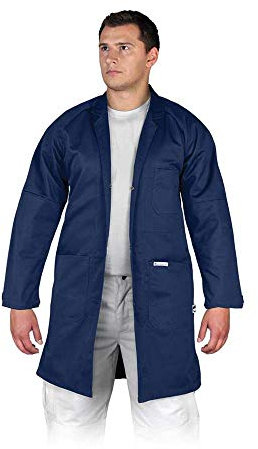Leber & Hollman Herren Schutzschürze LH-COATER, 60% Polyester 35% Baumwolle 270 g/m2, mit Knopfleiste mit Druckknöpfen, Ärmel mit Klettverschlüssen, High Technology Fabric