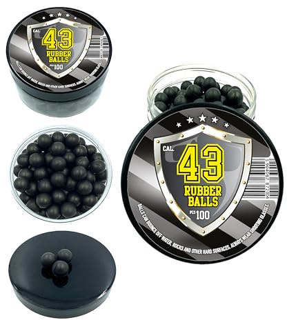 100 x Hard Rubber Balls Paintballs Reballs Powerballs 43 Cal. T4E RAM Gomma Palline M2 Calibro