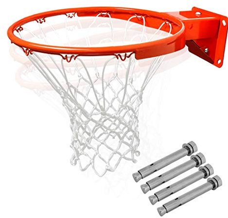 ProSlam Heavy Duty Wall Mounted Basketball Rim, 18 inch Professional Single-Spring Hanging Basketball Goal Fits Indoor and Outdoor Wall