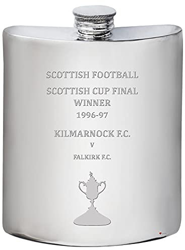 I LUV LTD 6oz Petaca para KILMARNOCK 1996-97 Scottish Cup Ganador Final Recuerdos de Fútbol Regalos Personalizados de Peltre para Hombres