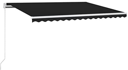 vidaXL Gelenkarmmarkise Einziehbar mit LED Markise Sonnenmarkise Balkonmarkise Sonnenschutz Sichtschutz Fenster Terrasse Garten 400x350cm Anthrazit