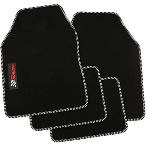 PETEX Carbon Autoteppich Universal 4-teilig schwarz/Silber