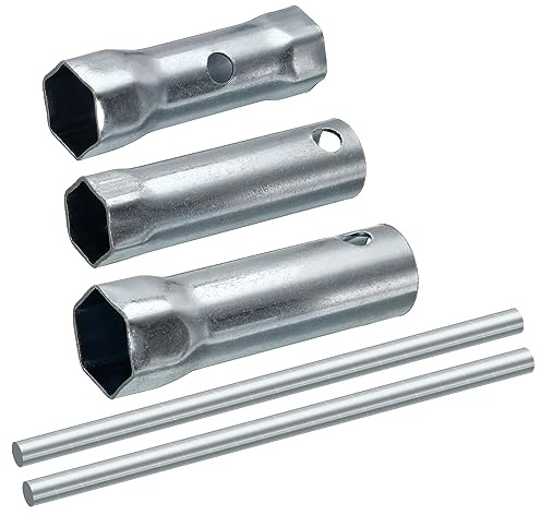 sourcing map 3 Stück Zweiseitiger Steckschlüssel Zündkerzenschlüssel Satz (16mm, 21mm, 17/19mm)