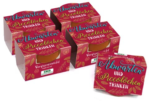 Bull & Bear 5er Set Mini Pflanzset 'Abwarten und Piccolöchen Trinken' mit Samen für Vergissmeinnicht im Topf 4,5cm, Mini Blumen als Anzuchtset mit Pflegeanleitung
