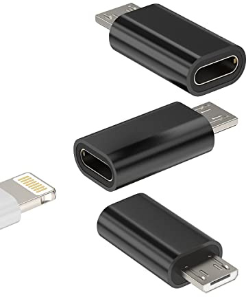 Lightning-Buchse auf Micro-USB-Stecker (3er-Pack), Ladeadapter, kompatibel mit Samsung Galaxy S7 Active S6 Edge, Nexus 5 A8, LG, Android, Ladekabel, Anschluss für iPhone 13 Pro 7 8 Plus X iPad Kabel