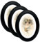 irbaniland Confezione da 3 cornici per foto ovali da appendere alla parete, rotonde, decorazione per la casa, bianco e nero, strumento decorativo da tavolo vintage (nero, 20 x 25 cm)