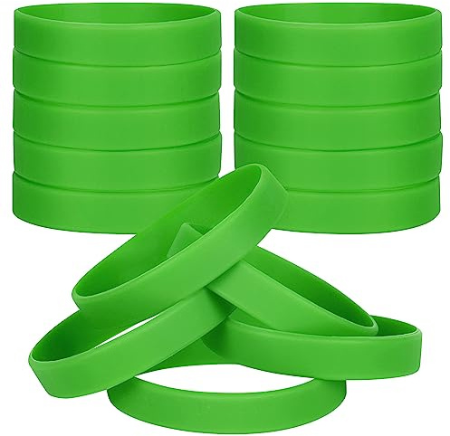 LVNRIDS 50 pezzi Braccialetti in silicone per bambini, braccialetti elastici in gomma per feste sportive Braccialetto Verde
