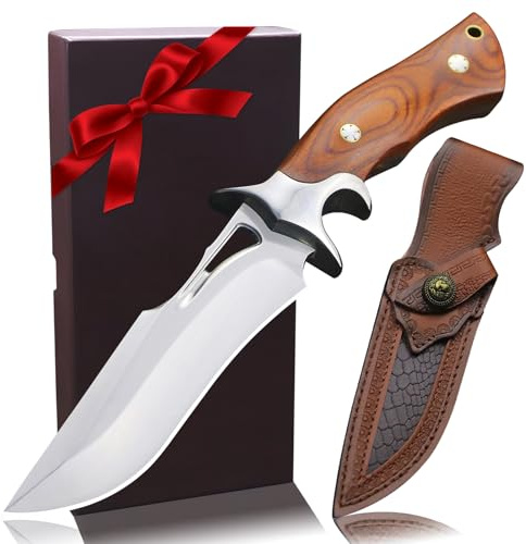 WPKOPYA 10.4in M390 Sharp hunting knife & scabbard, suitable for outdoor survival, hiking, fishing, EDC, DIY tools, collectibles, gifts
