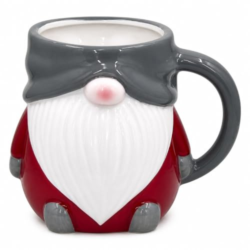 MIJOMA Weihnachtstasse – Bezaubernde Keramik-Tasse mit weihnachtlichem 3D-Design – Perfekt für Heiß- & Kaltgetränke – 300ml – Teetasse Kaffeebecher und Küchendekoration (Wichtel Graumütz)