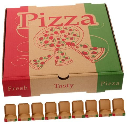 OUNONA 10 Stück 7 Zoll Pizzakartons Aus Dickem Papier Stabile Pizzaboxen Zum Mitnehmen Auslaufsichere Lebensmittelverpackung Wiederverwendbare Pizza Aufbewahrungsbehälter
