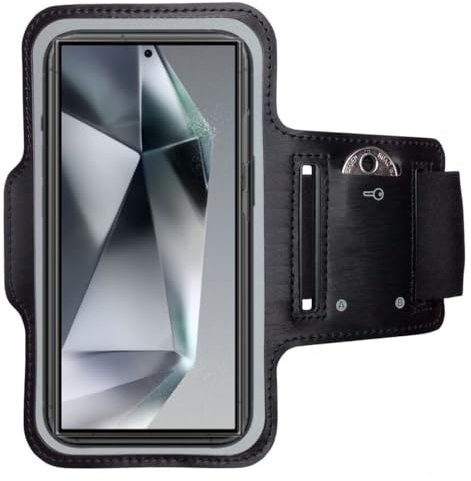 CoverKingz Brassard de sport pour Samsung Galaxy S24 Ultra – Brassard avec compartiment pour clés – Brassard de sport pour téléphone portable – Noir
