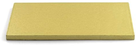 Decora, 0931376 Base para tarta rígida rectangular, color dorado, de cartón de doble pared recubierta de aluminio, resistente y robusta, ideal para presentar tartas, 40 x 30 x 1,2 cm