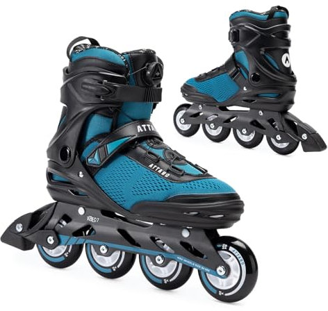 ATTABO Patines en Línea Fitness OneFoot 43 EU Azul Patines de Hombre Ligeros y Duraderos PP Shell Coolmax Lining Montaje rápido FITGo Rodamientos ABEC-7 Ruedas PU 82A Cómodos y con Estilo