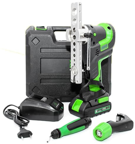 Electric Flaring Tool Set,Electric Single Flare Tool,Power Flaring Tool Kit,5 Sec Fast Flaring HVAC Eccentric Flaring Tool,with Pipe Cutter & Deburrer
