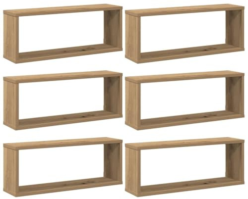 vidaXL Wandregale 6 STK. Artisan-Eiche 60x15x23 cm Holzwerkstoff