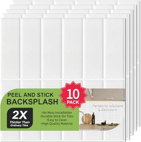 WoStick 3D Vinilo Adhesivo Pared, Azulejos Adhesivos Cocina Extra Gruesos, RectáNgulo Metro Placas Decorativas Pared Para Cocina, BañO, LavanderíA, 30.5x30.5cm