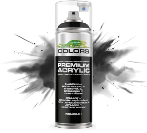 COLORS Premium Acrylic Sprühfarbe 400ml – Hochdeckender Sprühlack für Innen & Außen, Spraydose für DIY-Projekte - RAL 9005 - Tiefschwarz Glanz