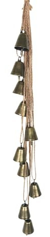 Weihnachtsglocken Deko - Jingle Bells Weihnachten, dekorative Weihnachtsglocken | Weihnachtskranz mit goldenen Glöckchen, Ornamente mit Juteseil, Goldglocken innen und außen für j