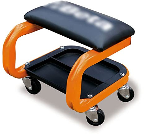 OZBMA Siège à roulettes d'atelier de Garage, Tabouret Roulant Utilitaire Mobile, pour mécaniciens avec Plateaux de Rangement supplémentaires, Tabouret de mécanicien rembourré à roulettes (2252 g)