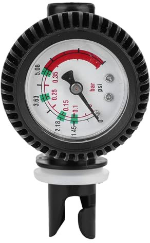 Culnflun Air Pressure Gauge Inflatable Kayak Boat Surfboard Pump Safety Barometer Suitable Water Sports Black Color