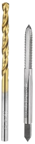 QUARKZMAN Gewindebohrer Set, M4 x 0,75 Metrisches Gerades Flöten Gewindebohrer & 3,2mm Spiralbohrer, Unbeschichtet/Titanbeschichtet HSS 6542 Maschinengewindebohrer Set