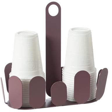 Arti & Mestieri Park - Porta bicchieri di Design 100% Made in Italy - in Ferro, 20x8,7x20h cm (Viola Ametista)