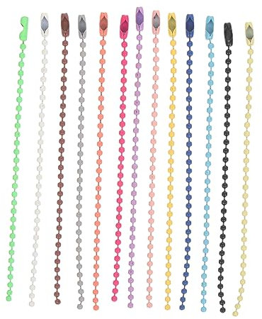 Artibetter 100pcs Wave Bead Chain Iron Bead Chain for DIY for Jewellery Making Key Rings Random Color