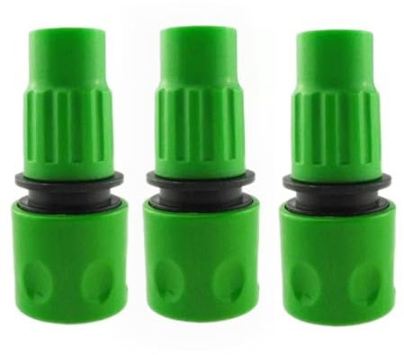 GAOHOU Lot de 3 raccords de tuyau d'arrosage extensibles pour robinet de jardin - Raccord rapide de tuyau de rechange - Kit de réparation directe - Adaptateur de tuyau - Vert