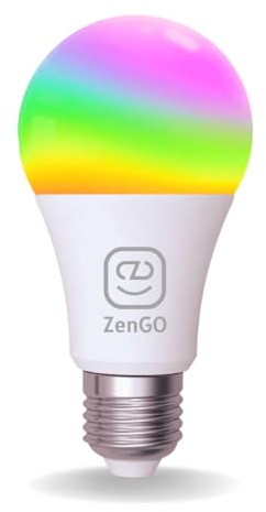 ZenGO Ampoule connectée WIFI LED E27 14W, 1500lm, Multicolore, 2700K-6500K, Compatible Alexa, Google Home, SmartLife et Tuya