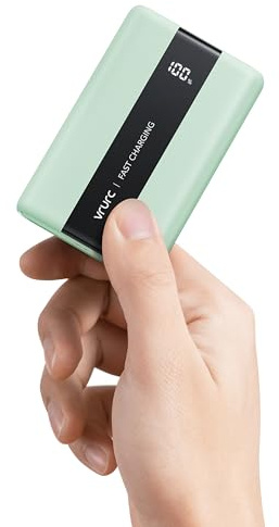 VRURC Power Bank, Powerbank 20000mAh Klein & Tragbar, 22,5W Schnellladen | USB-C Externer Akku mit QC & PD 3.0, 3 Eingängen & 4 Ausgängen, LED Display, Powerbank für iPhone Samsung Huawei iPad