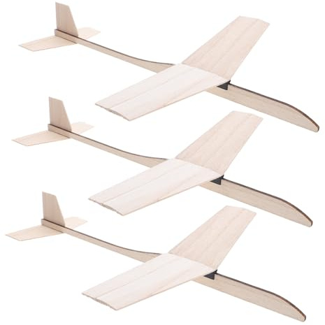 minkissy 3 Teiliges Segelflugzeugmodell Aus Holz Massivholzflugzeug Spielzeugflugzeug Bastelset Unbehandeltes Holzflugzeug Modellsegelflugzeug Kinderbastelflugzeug