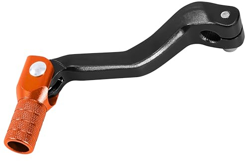 Tunejoy Leva del Cambio Pieghevole per Moto in Alluminio Universale per 50cc 70cc 90cc 110cc 125cc Scooter Pit Bike Dirt Bike Ciclomotore 119x52mm Nero + Arancio