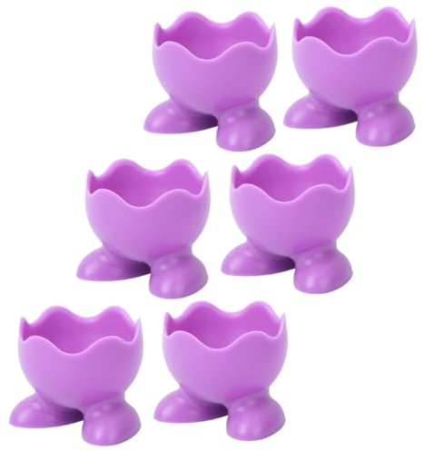 Cabilock 6 Piezas Hueveras de Silicona con Patas Estables para Huevos Cocidos Soporte Resistente para Cocina y Comedor Fácil Limpieza y Reutilizable Colores Aleatorios Color Aleatorio