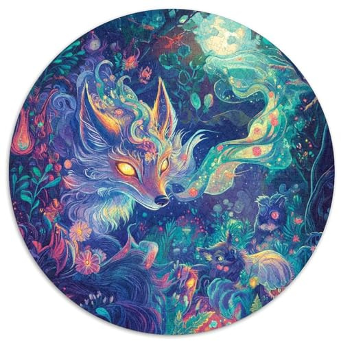 Fox 1000 Stück Puzzle Rund Fur Erwachsene Und Kinder Tieres Haustiers Cute Geschicklichkeitsspiel Geschenk Fordernd Kleinkinder Groß 1000pcs (67.5x67.5cm)