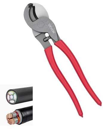 VEVOR Cortador de Cables de Alto Apalancamiento 235 mm, Con Hojas de Acero y Mangos Recubiertos de PVC, Cortador de Alambres y Cables de Aluminio 4/0 AWG, Cobre 2/0 AWG, para Trabajos Eléctricos