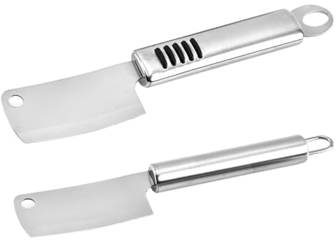 WESIEVYA 2 Pezzi Coltelli Mini Cleaver Antiscivolo e Resistenti alla Ruggine Set in Acciaio Inossidabile per Formaggio e Cucina Casa e Ristorante