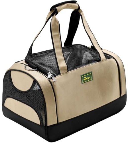 HUNTER Portland Bärväska för små hundar och katter, 40 x 25 x 25 cm, beige/svart