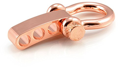 Ganzoo 3er Set Omega Schäkel aus Edelstahl, Metallic Kupfer, Verstellbarer Schraub-Drehverschluss mit griffigem Kopf, Größe M, Öffnung 15 x 17 mm, Stärke 5 mm für Paracord Armbänder Kordeln Gurte