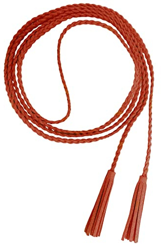 Nanxson Collier pour femme avec chaîne en cuir tressée avec pendentif Troddel PDW0042 (Taille unique, orange)