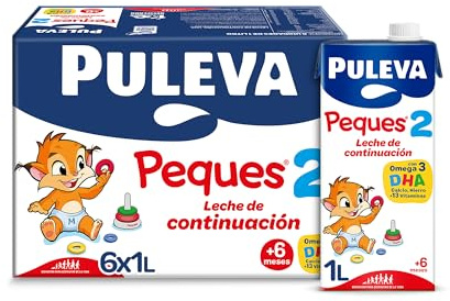 Puleva Peques Leche de Continuación Tipo 2 - 6 L | Preparado lácteo de continuación para bebés a partir de 6 meses. Fórmula infantil. Pack 6 briks de 1 litro.
