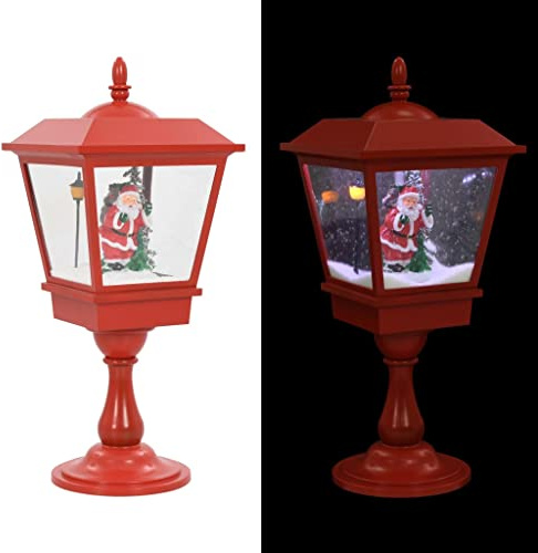 vidaXL Weihnachten Stehleuchte mit Weihnachtsmann Schneefallfunktion Weihnachtslaterne Dekoration Lampe Leuchte Weihnachtsdeko 64cm LED