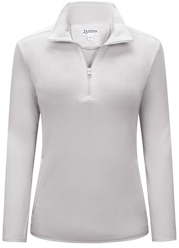 33,000ft Damen Fleece Pullover Microfleece Ski-Pullover Fleeceshirt | Leicht, Warm, Atmungsaktiv, Halbreißverschluss, 2 Taschen, Weich, Ski-Pullover, Fleecepulli, Reisen, Wandern, Skifahren